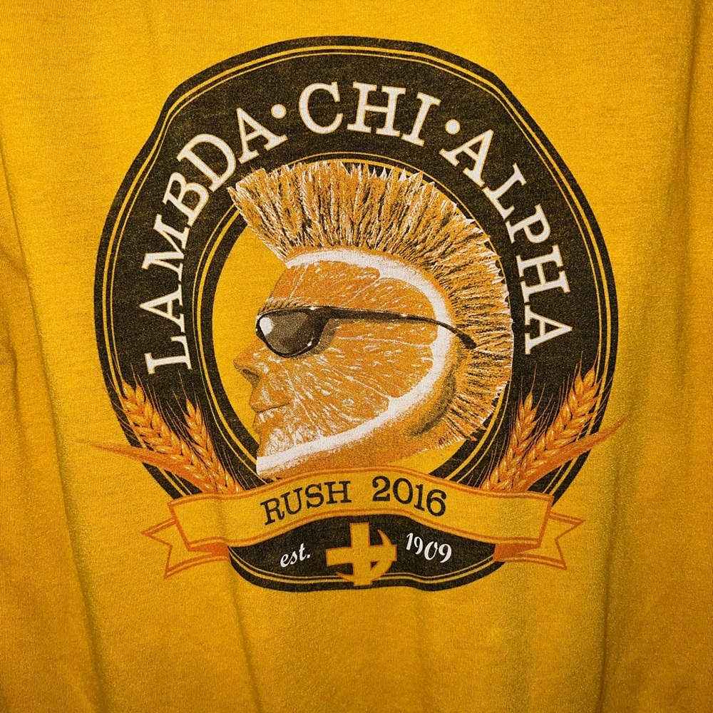 Lambda Chi Alpha Fraternity Shock Top- T-Shirt Men’s Size Medium